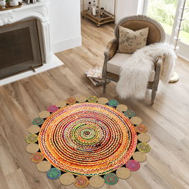 Conceptum Alfombra Multicolor de 100 cm con Impresión 3D
